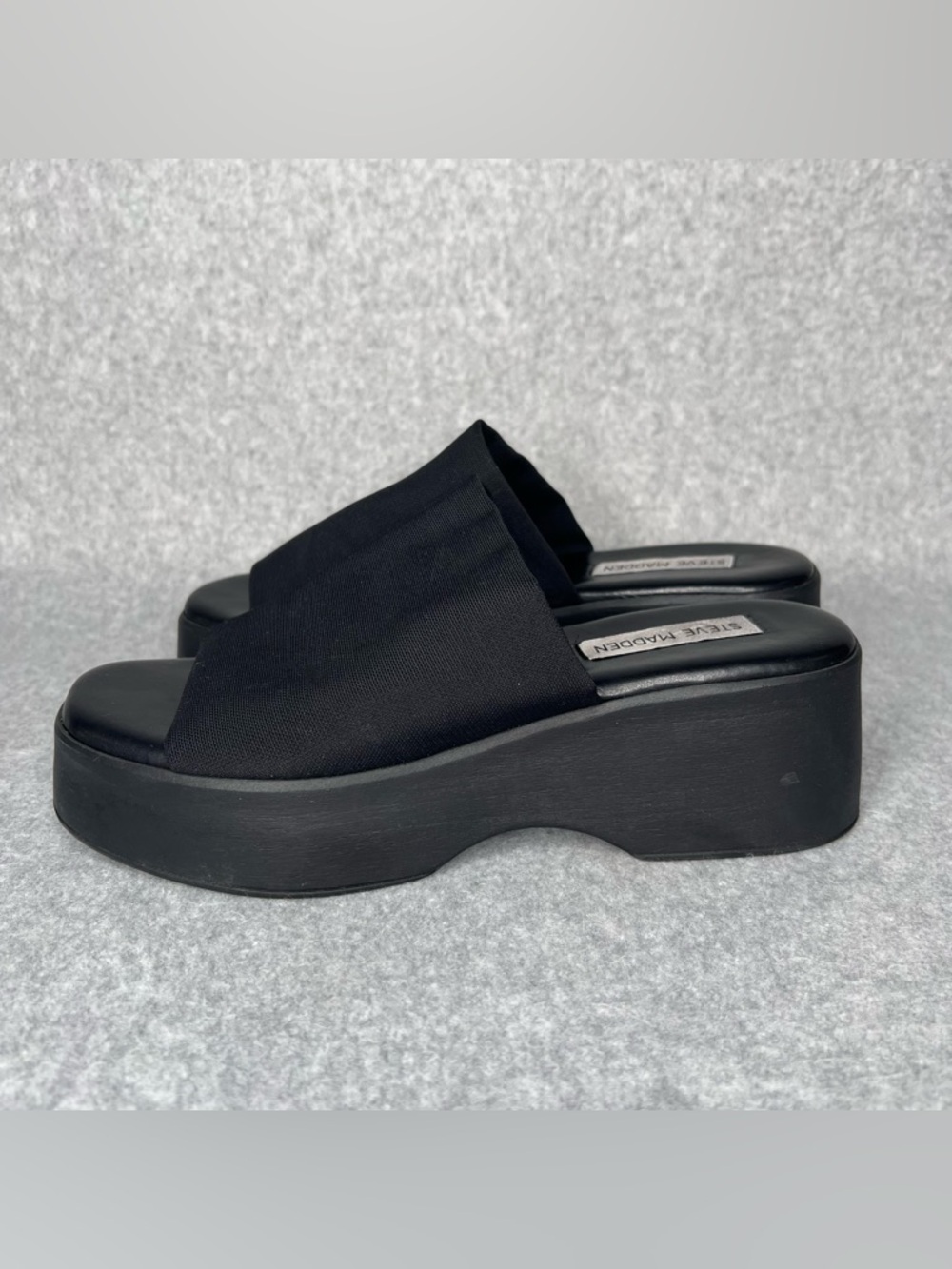 Steve Madden Black Slinky 30 Chunky Platform Sandal Sz 7.5 Y2K Indie Sleaze 90s - Picture 3 of 13